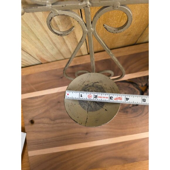 Vintage Metal Wall-Mounted Candle Holders With Filigree Scrollwork Design - Picture 2 of 8